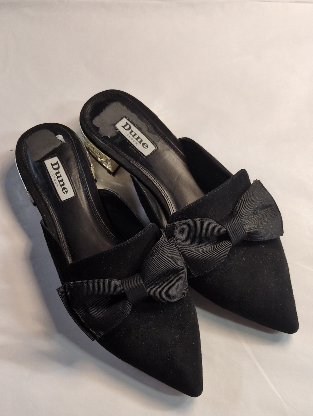 Dune London Velvet Bow Crystal Heel, Size 8M